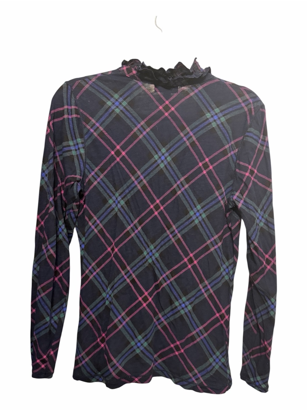 Ralph Lauren Navy Plaid Button-Front Shirt with Pink Accents - Picture 3 of 5